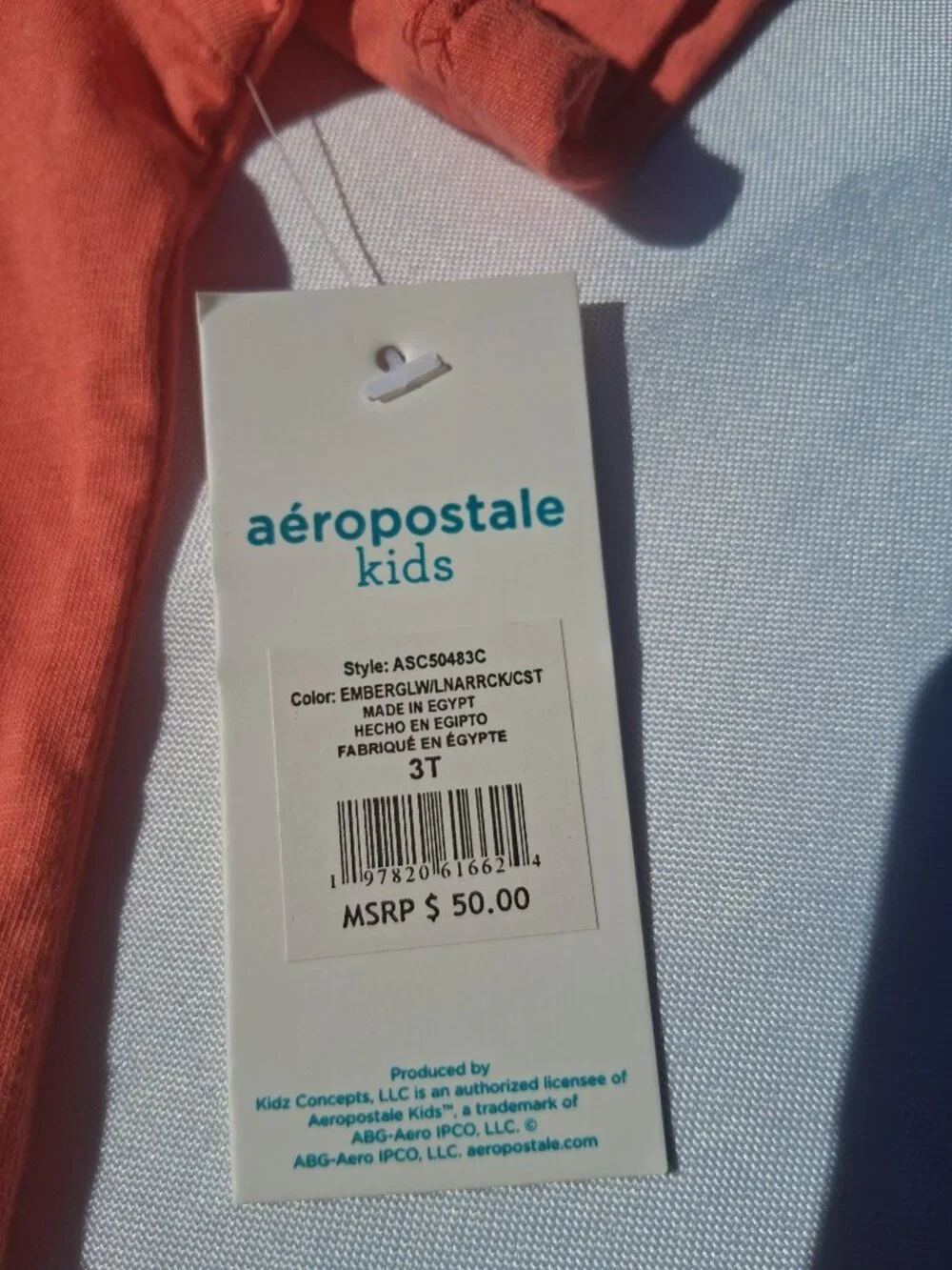NWT Aeropostale Kids 3Pc Short Set Coral Gray Size 3T